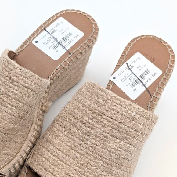 Nordstrom Rack Claire Jute Wedge Slide Sandal Women's Beige Size US6.5M EU37 - Picture 8 of 9